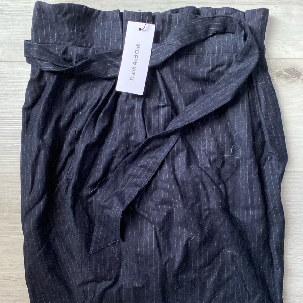 Frank and Oak Pinstripe Paperbag Skirt